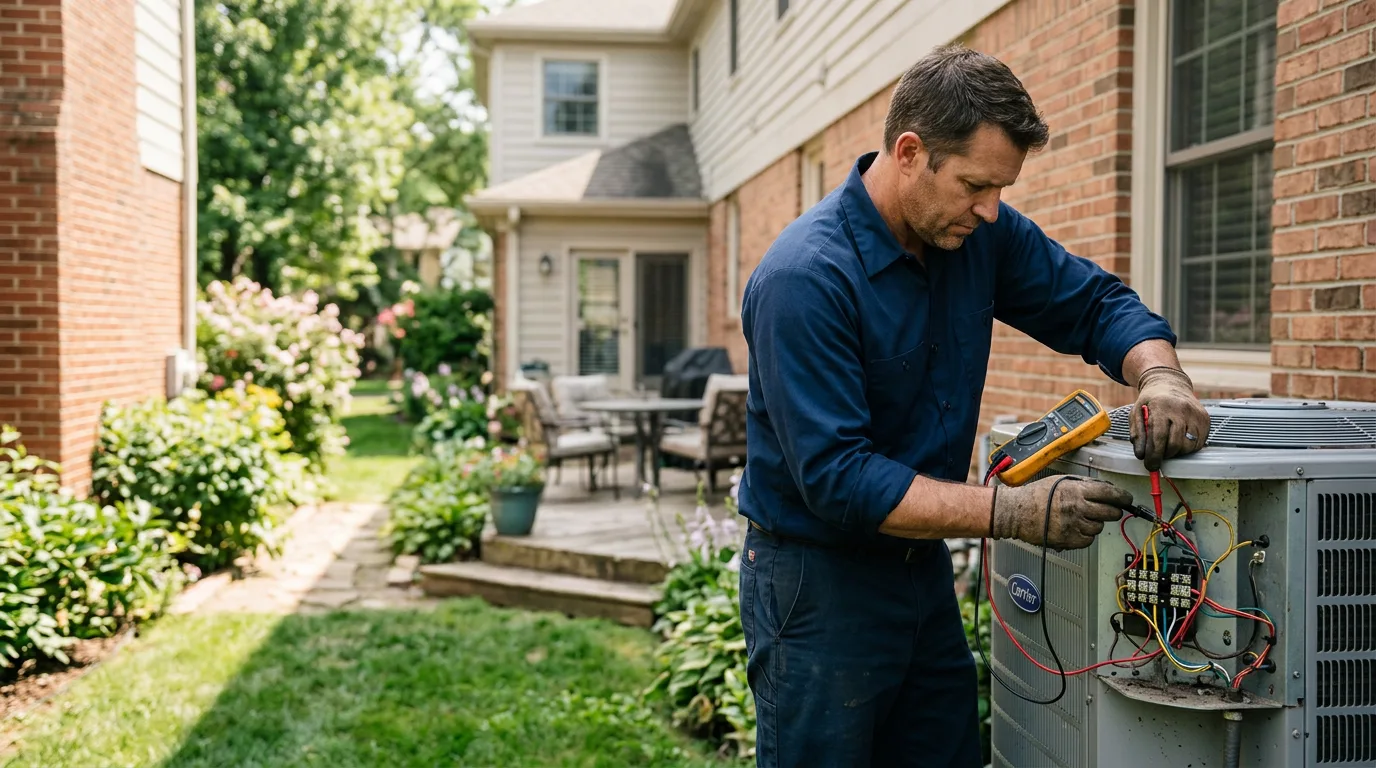 HVAC technician working near Odessa, NY